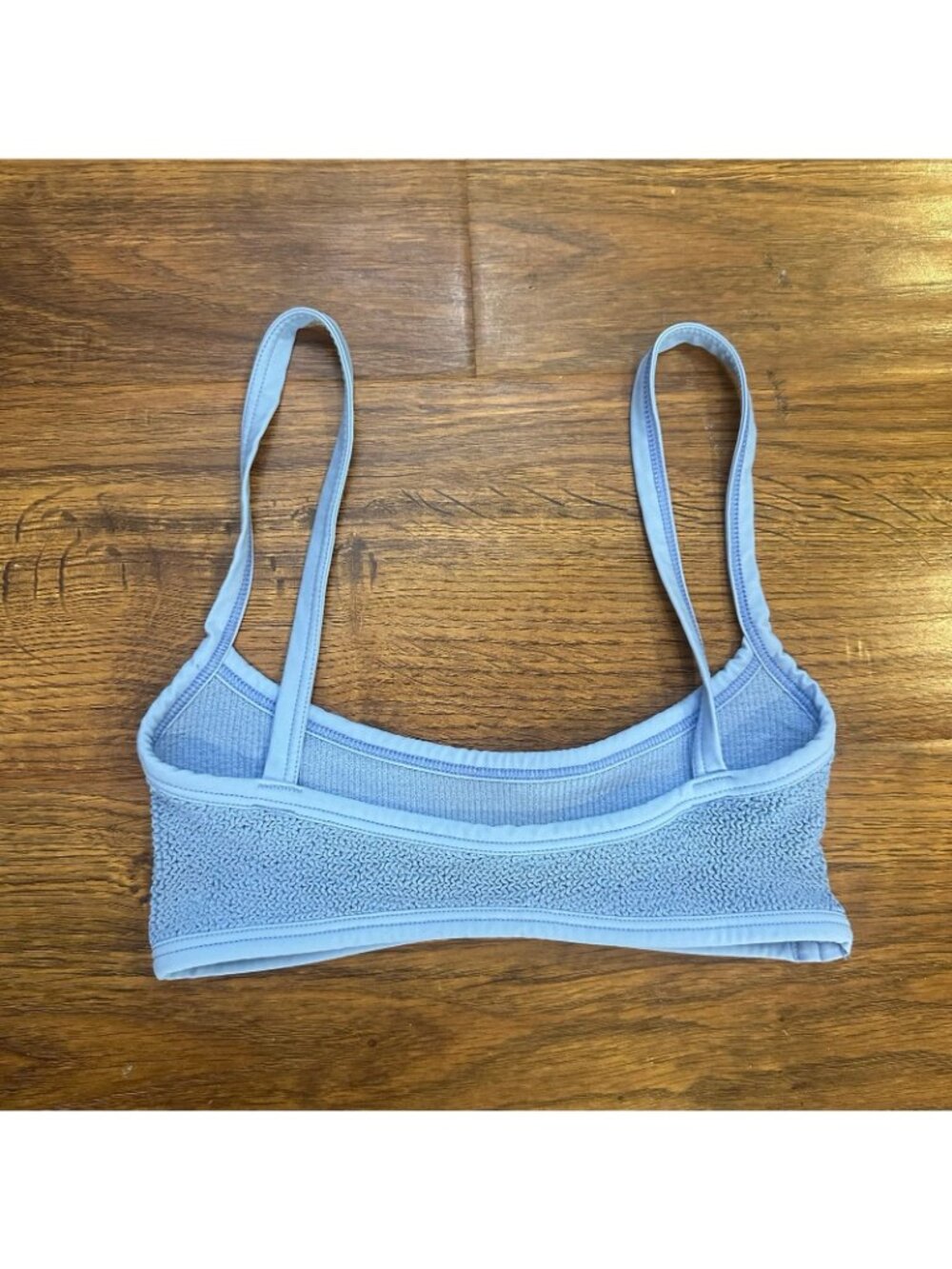 Hunza G London Tyler bikini top in cornflower blue - Picture 7 of 7